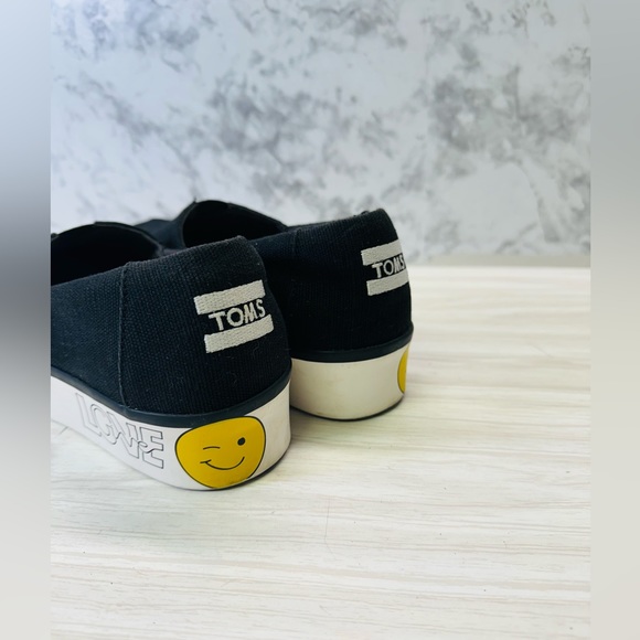 Toms Alpargata Boardwalk Platform Slip On Wom US 8.5 UK 6.5 EU 39 Emoji Graphics - Picture 4 of 7